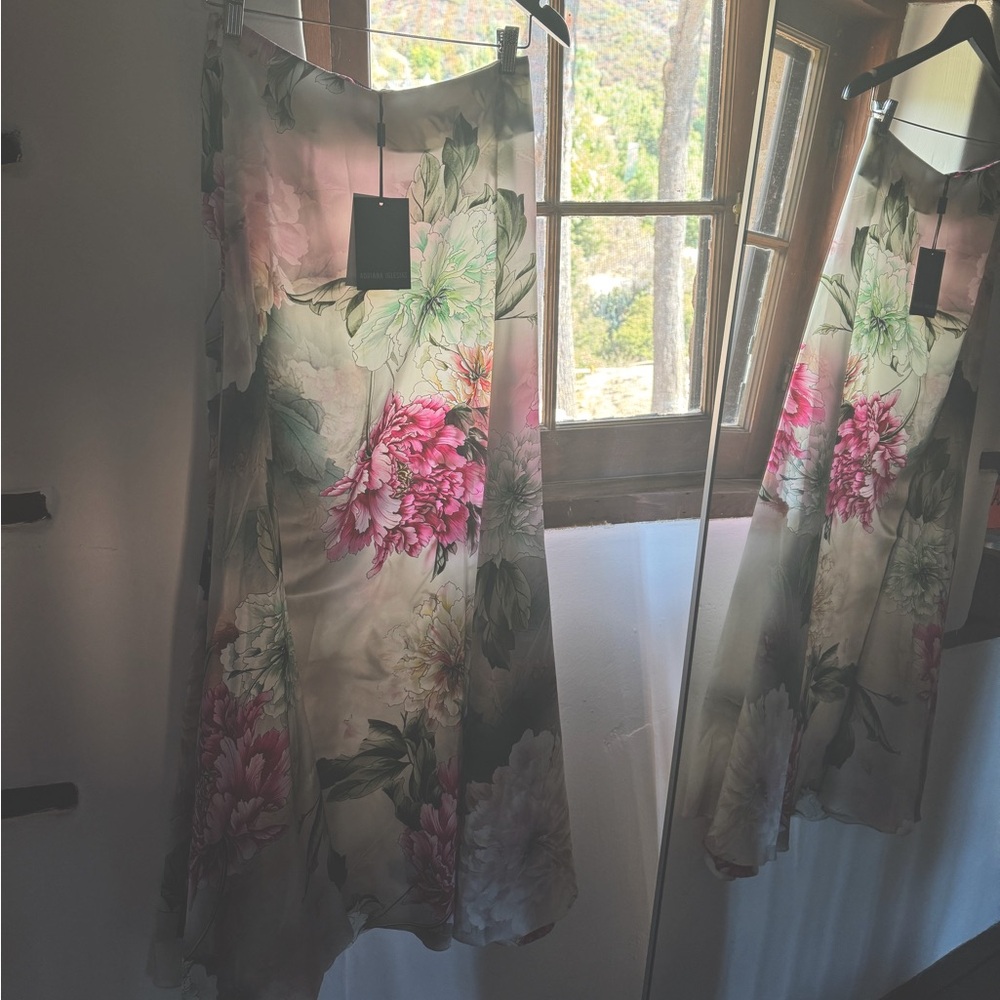 Adriana Iglesias Silk Floral Skirt NEW